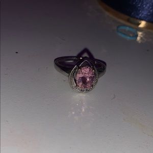 Rose quarts hidden gem beautiful teardrop ring